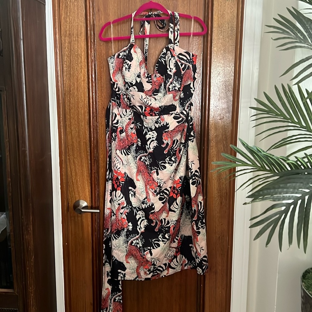 Tiger print Tiki pinup dress Hawaiian Style 2x